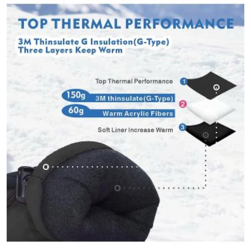 Waterproof Winter Cold Weather Ski Gloves for Boys & Girls 3M Thinsulate Warm